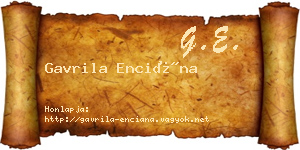Gavrila Enciána névjegykártya